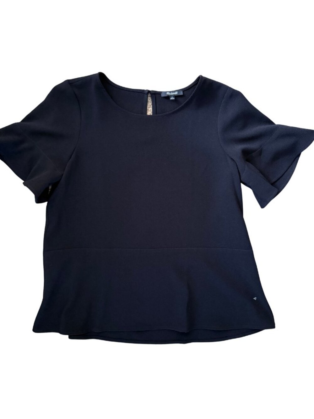 Madewell Flare Hem Top - EUC - BLACK
